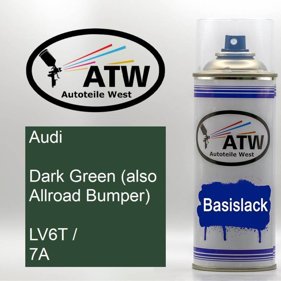 Audi, Dark Green (also Allroad Bumper), LV6T / 7A: 400ml Sprühdose, von ATW Autoteile West.